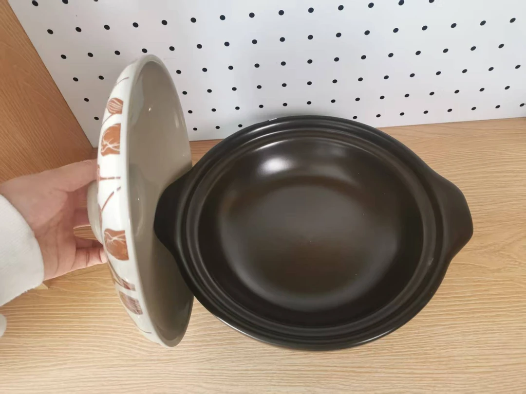 【瑕疵】68棕郁金香砂锅2升浅锅干烧煲砂锅干烧炖菜陶瓷煲瑕疵