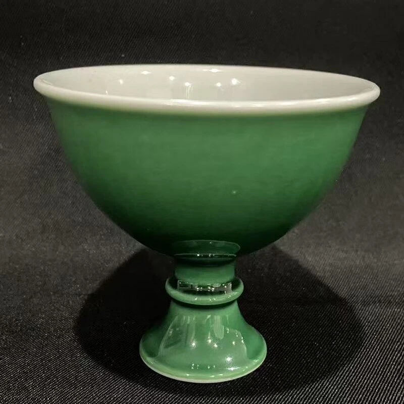 高足鸡心杯-瓷唐里-帝王翡翠绿-CTL010