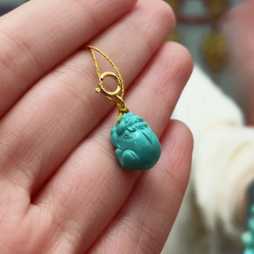 绿松石颈饰18K金镶嵌