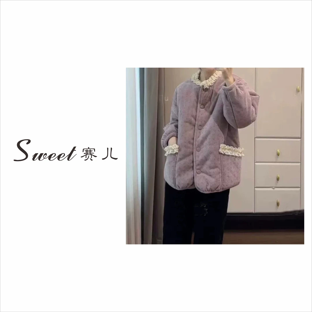 【梧桐落叶】｛4516｝抗寒加绒加厚保暖家居服