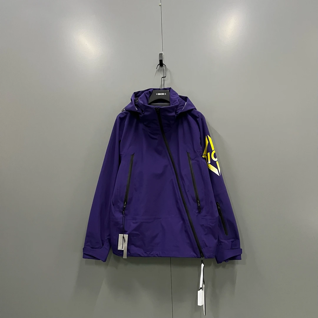 99新 DIOR/迪奥 h913  紫色斜拉链印花logo冲锋衣 50码016528