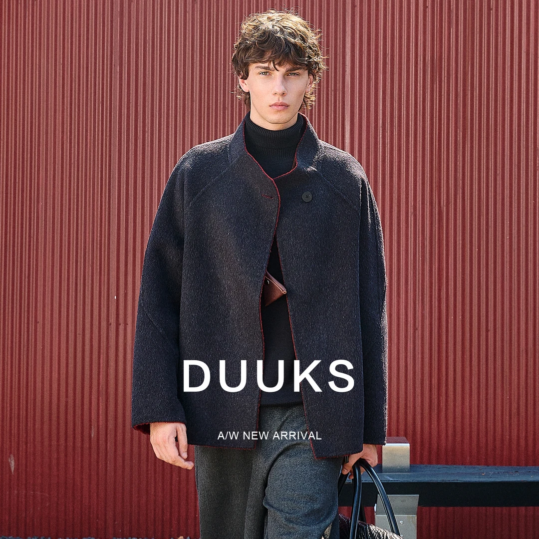 一粒扣100%纯羊毛两面穿短款大衣男秋冬双面毛呢外套秋冬季JK572