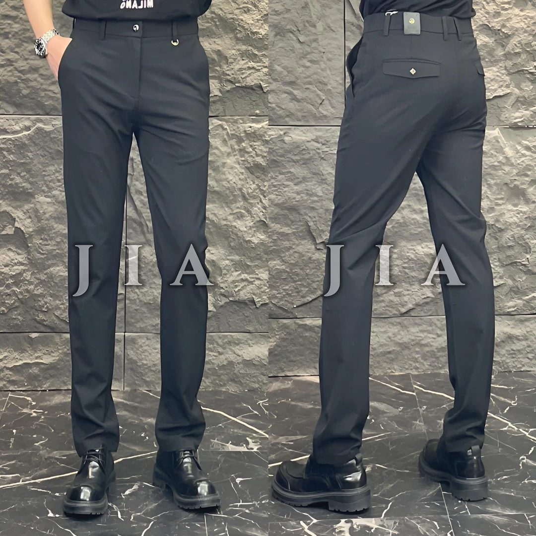 H 轻奢高品3210男士商务时尚春夏季修身百搭薄款休闲裤