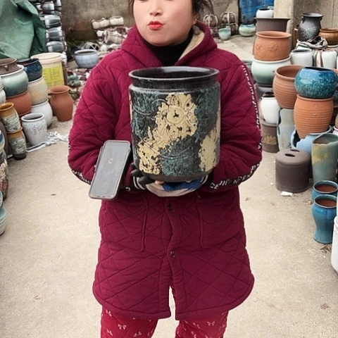 口21高24 瑕疵盆子