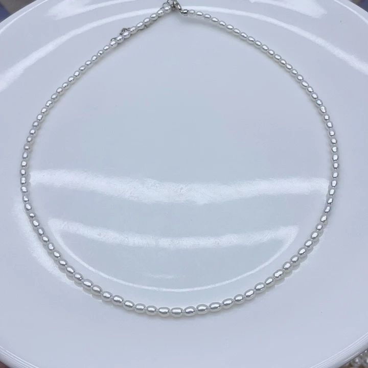 淡水珍珠银S925镶嵌颈饰