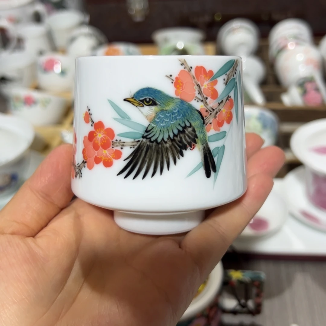 醴陵瓷直播供货基地手绘作品杯主人杯