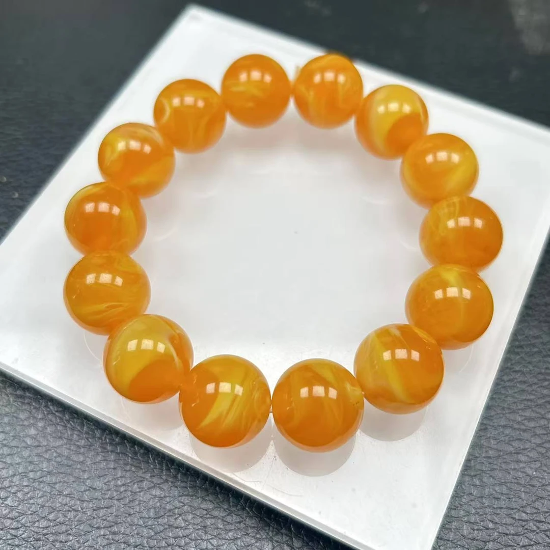 鸡油黄卡15m手串时尚百搭-F2028