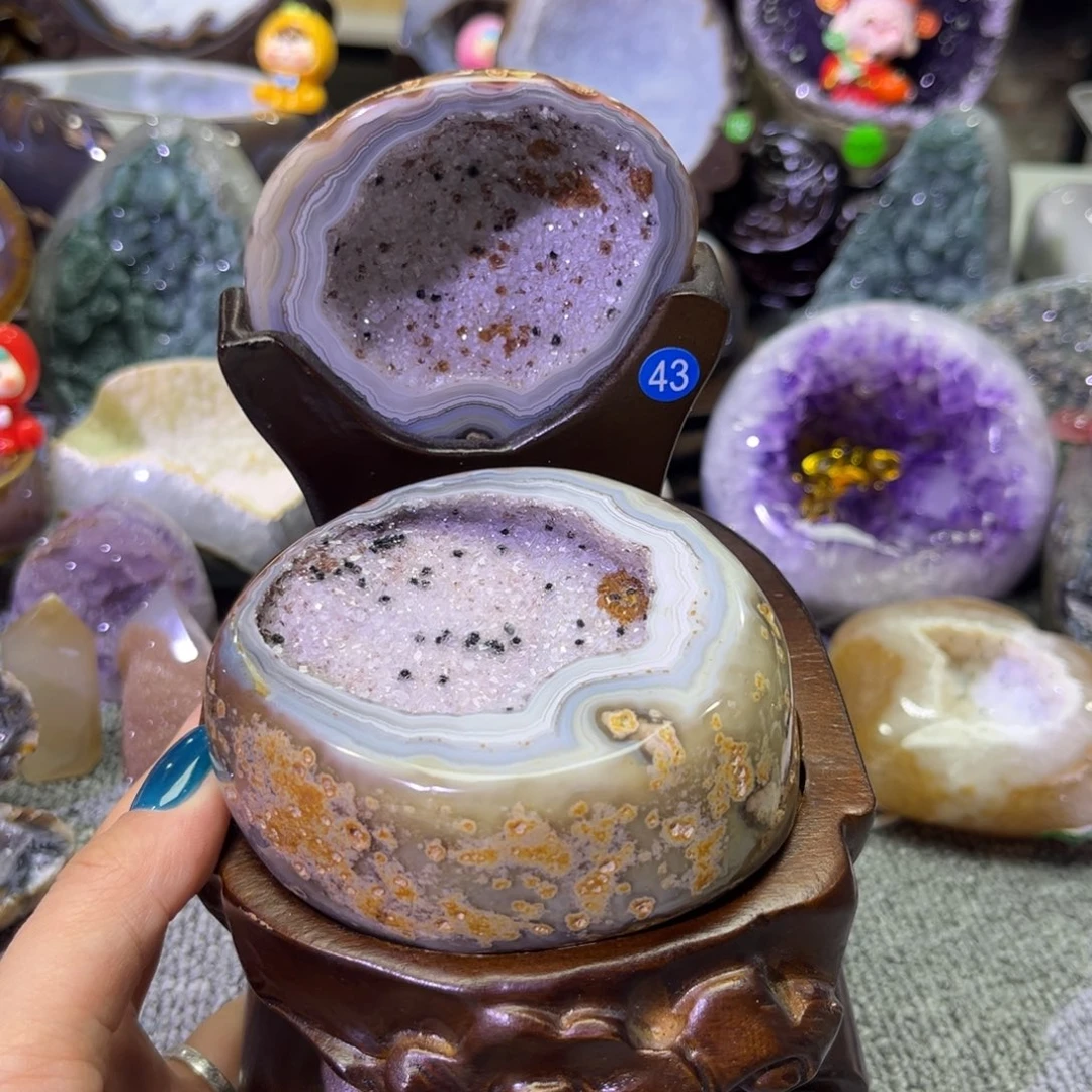未镶嵌摆件紫晶聚宝盆
