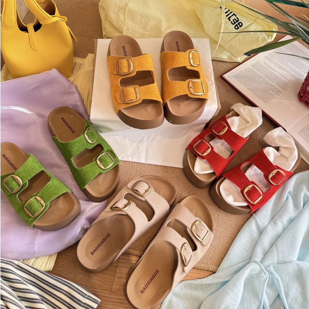 BAO/宝小姐百搭休闲拖鞋舒适女2025新款懒人鞋一脚蹬勃肯拖698-2