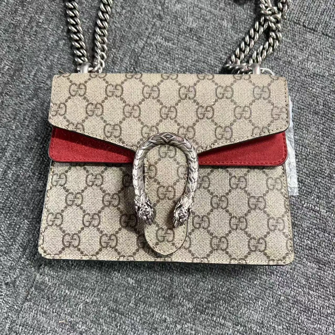 95新 GUCCI/古驰 古驰红麂酒神小号单肩包