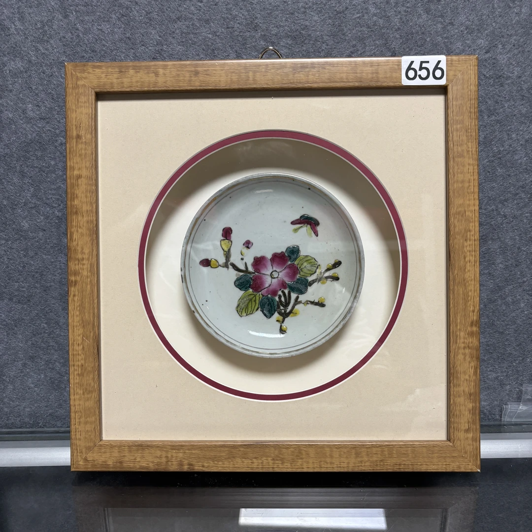 晚清时期古董盘框裱画N23GS019988