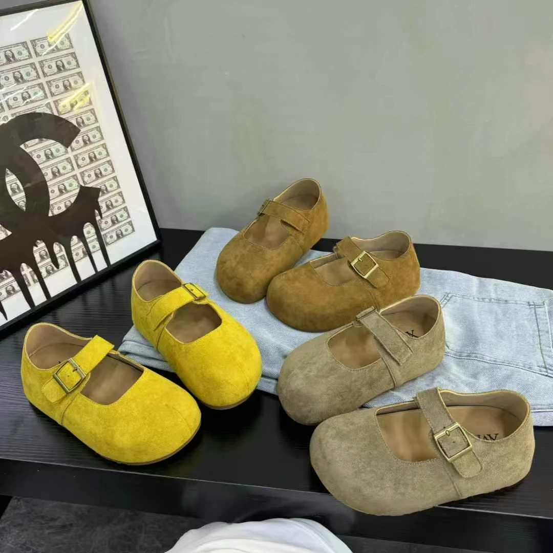 【十六号】厚底玛丽珍勃肯鞋女2025春季丑萌百搭魔术贴浅口单鞋517