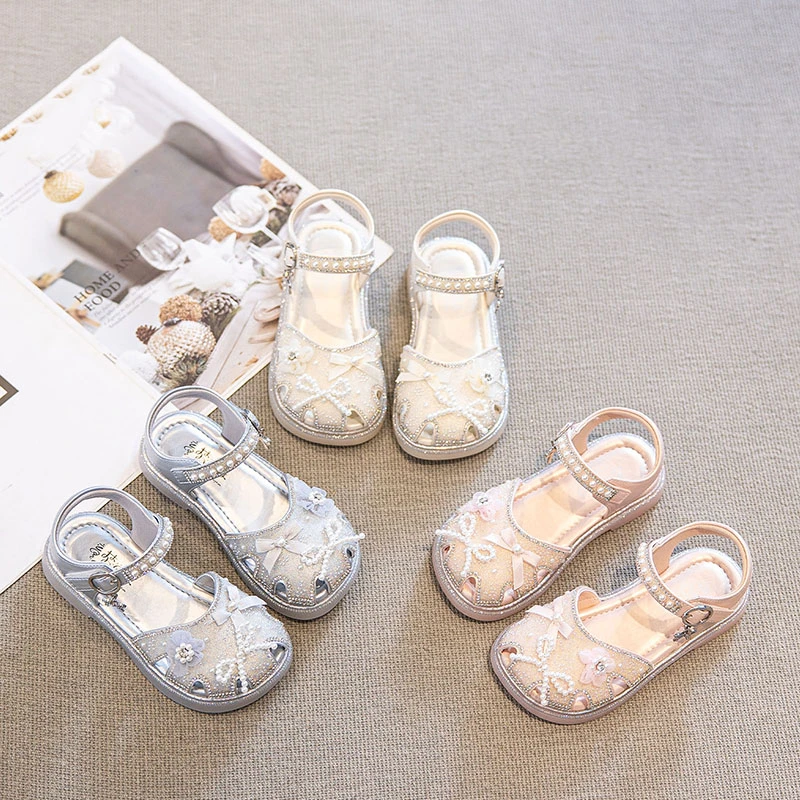 夏季公主风女包头魔术贴凉鞋儿童女童宝宝防滑学生