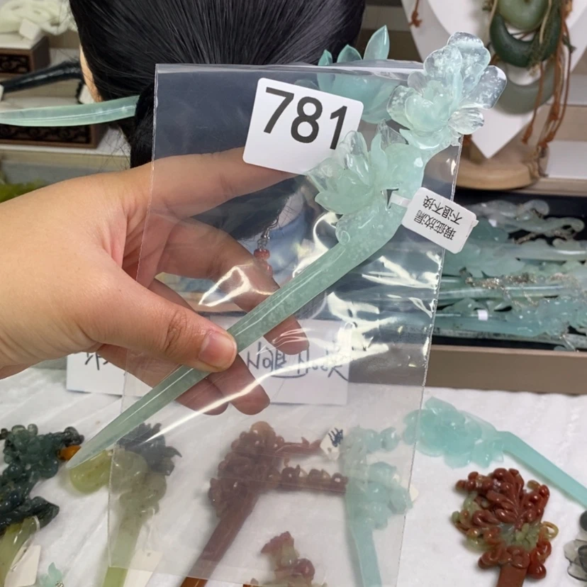 【闪购商品】岫玉发饰未镶嵌荆*酒