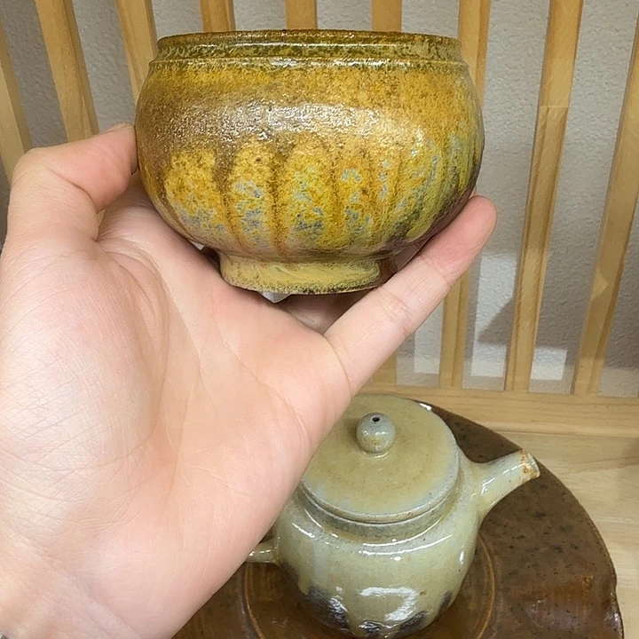 建水紫陶白泥柴烧主人杯