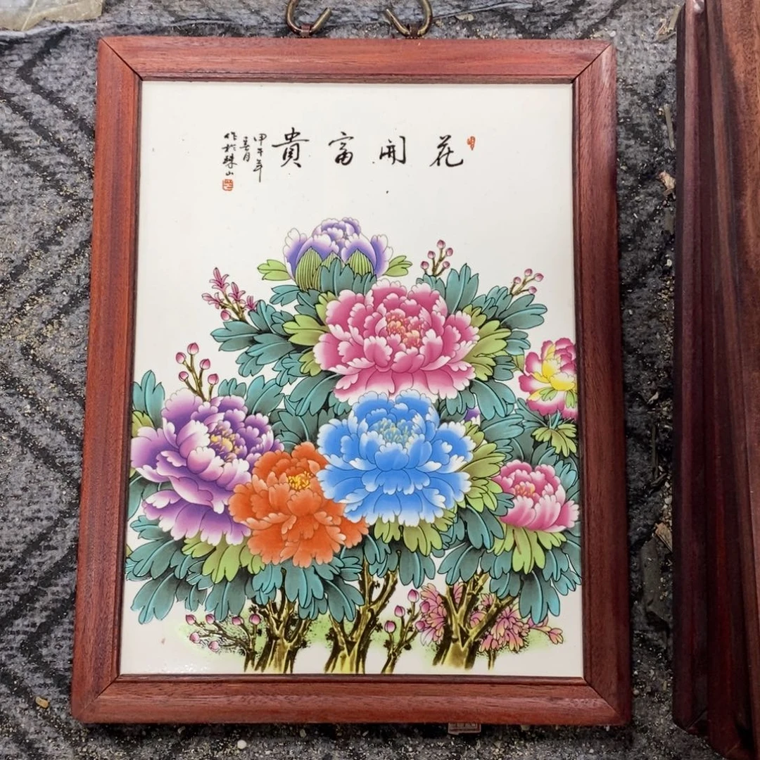 瓷片37*28 景德镇瓷板画柴窑烧制