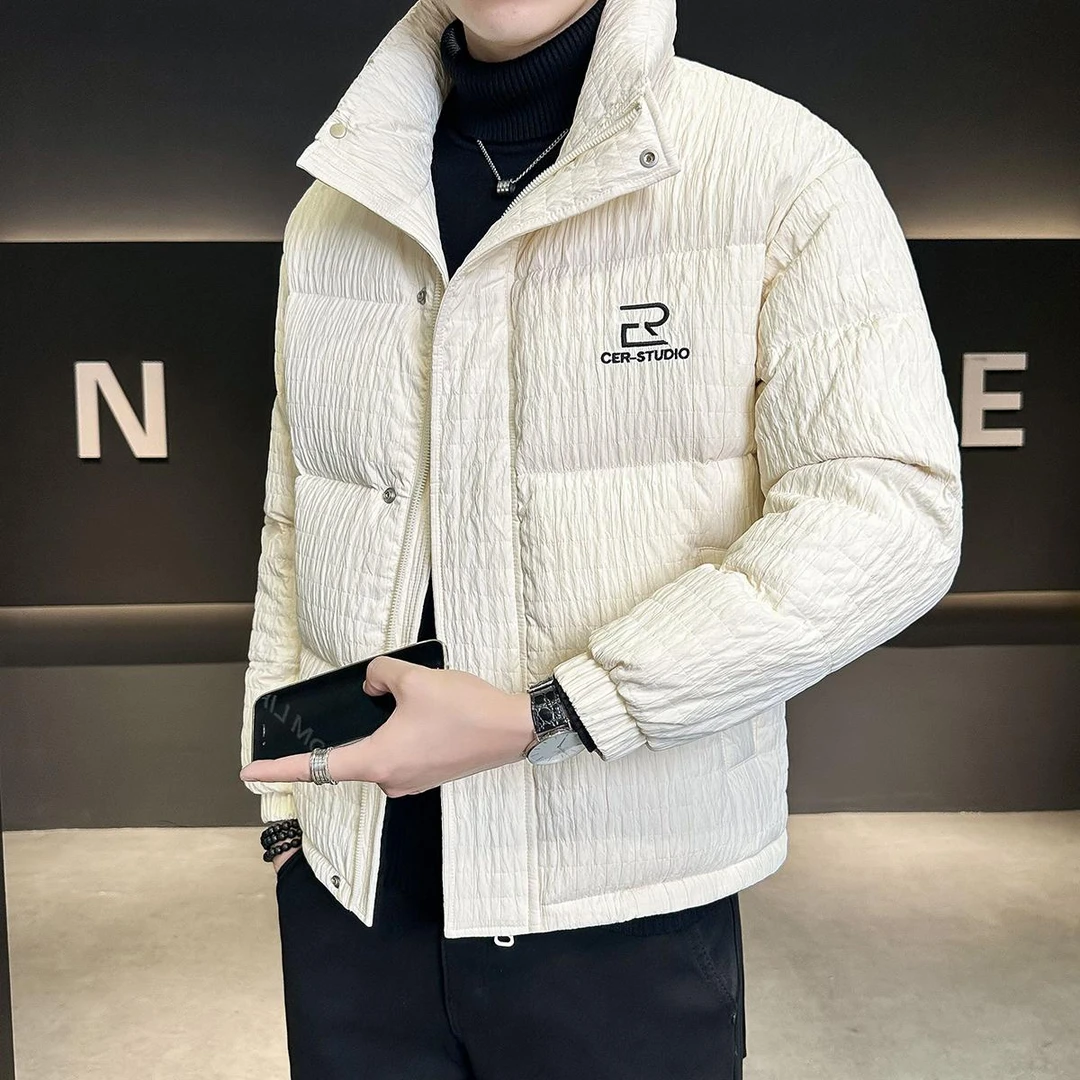 潮牌立领男款羽绒服秋冬款男装加厚保暖高级感帅气休闲男士外套男