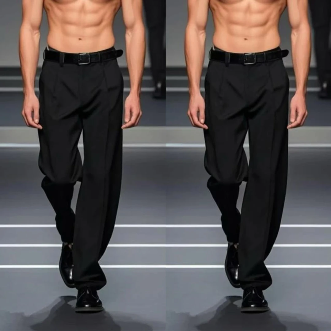 2025春夏季新款时装周走秀款男士休闲西裤时尚宽松小男士束脚裤