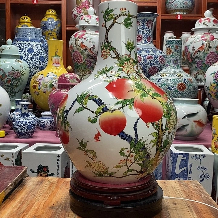 景德镇陶瓷手工手绘花瓶摆件