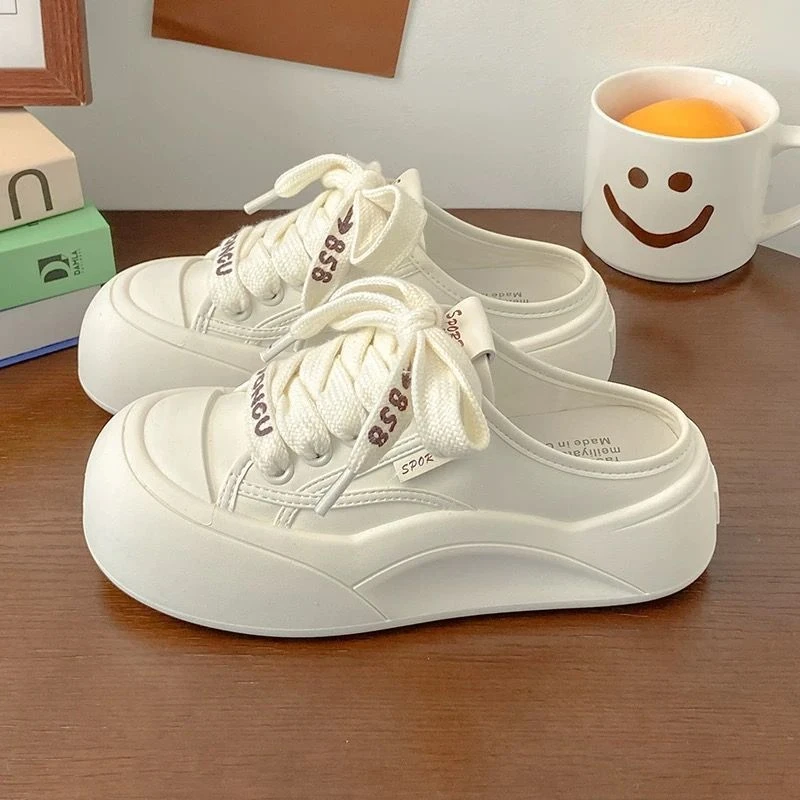 配裙子厚底包头半拖鞋女2025新款夏季外穿软底防滑百搭无后跟凉拖