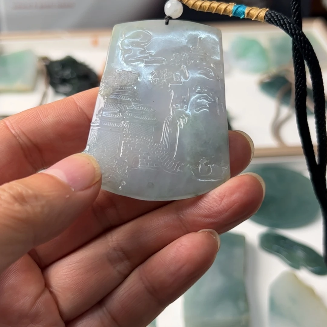 翡翠银S925镶嵌颈饰