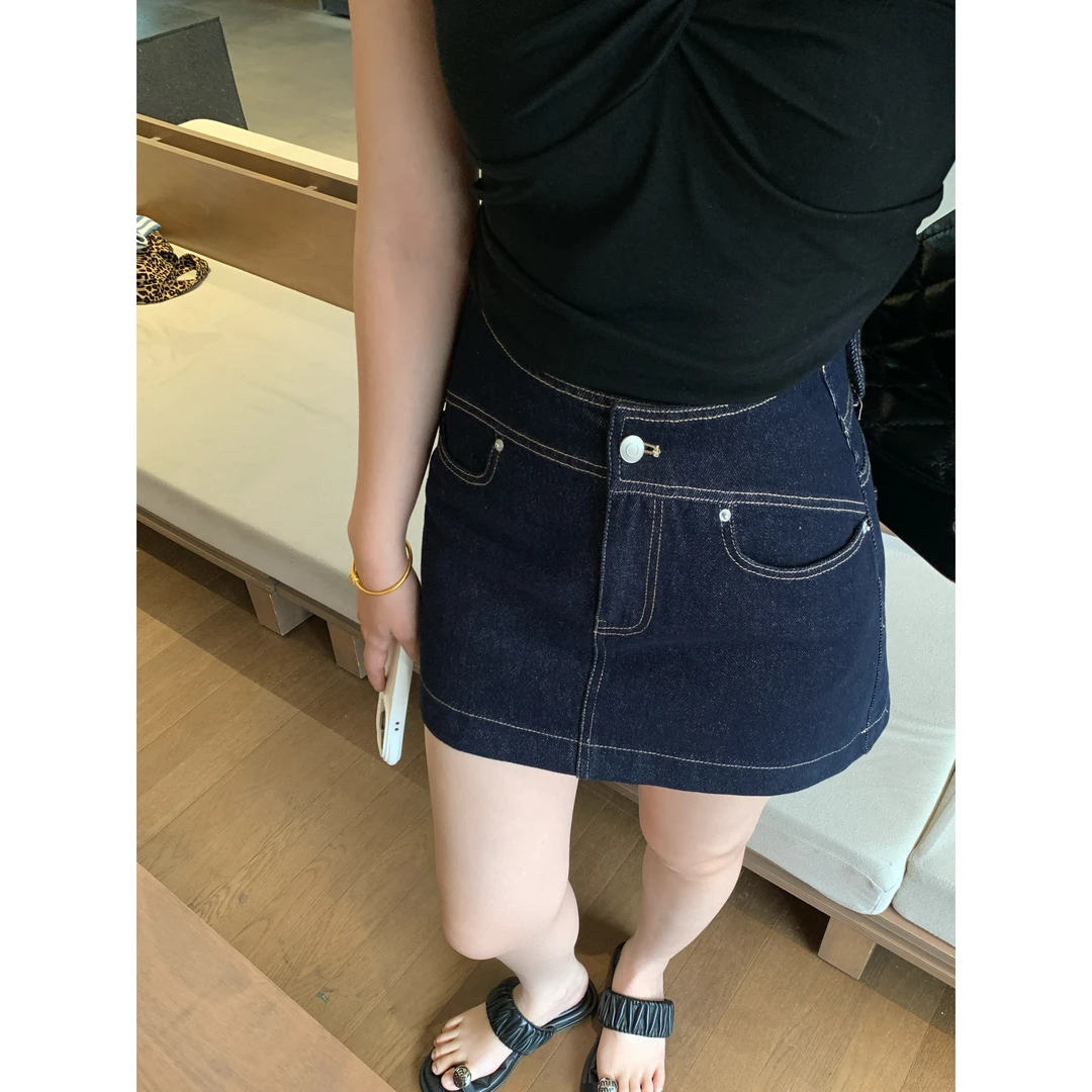 Zzhen【旧城大道】美式复古牛仔半身裙百搭显瘦短裙 DQZ350