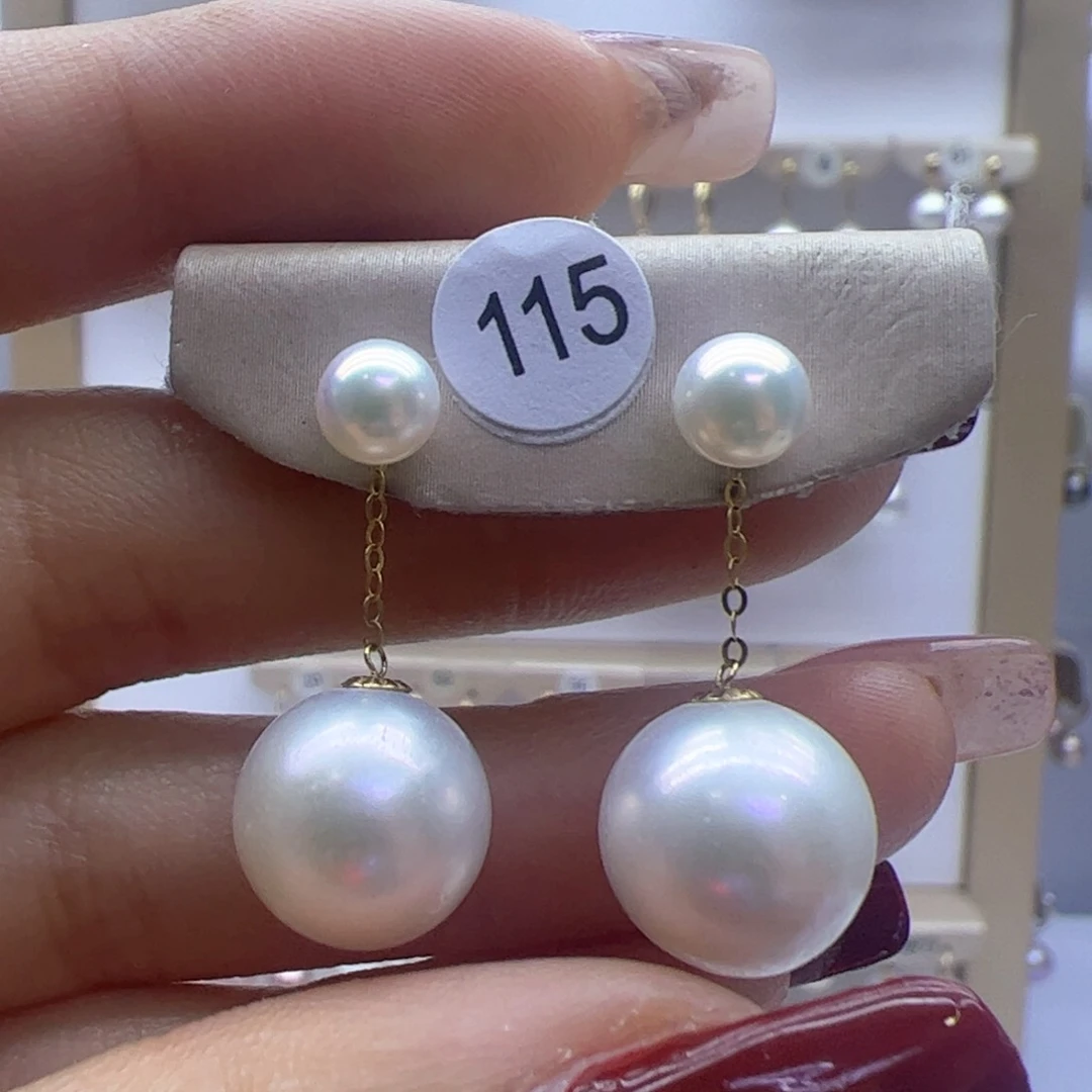 淡水珍珠耳饰18K金镶嵌
