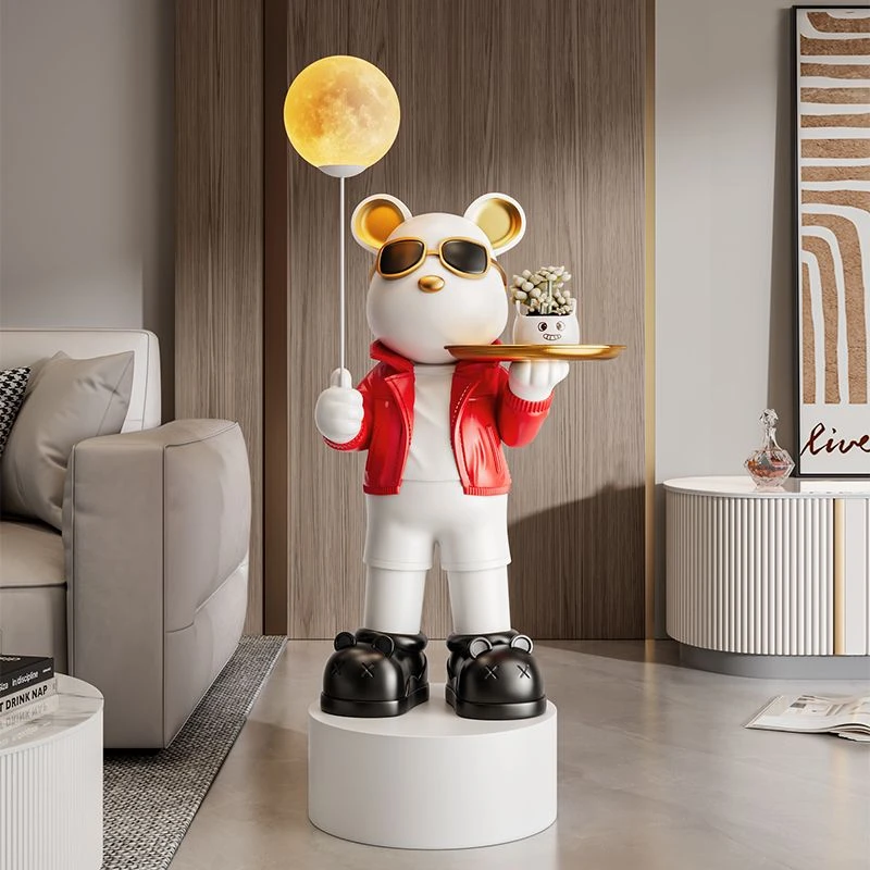 大型暴力熊落地摆件客厅电视柜高档轻奢家居装饰品乔迁新居礼品
