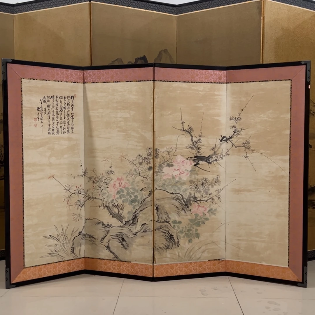 绘画屏风框画茶空间设计