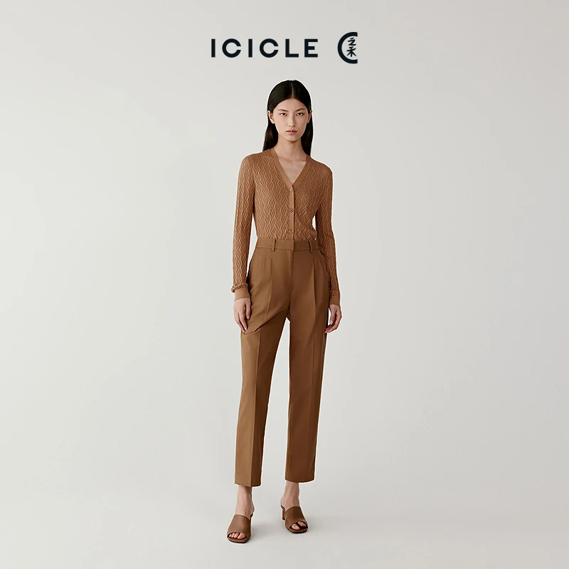 【琥珀流光】ICICLE之禾女装全棉细斜纹锥裤0830