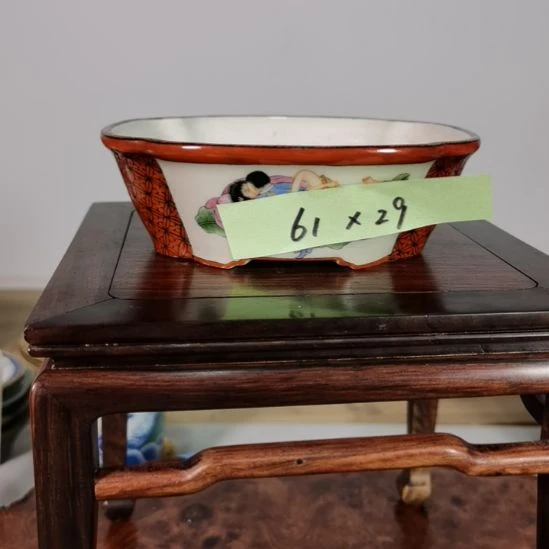 流***汉陶大德堂手工手绘釉盆