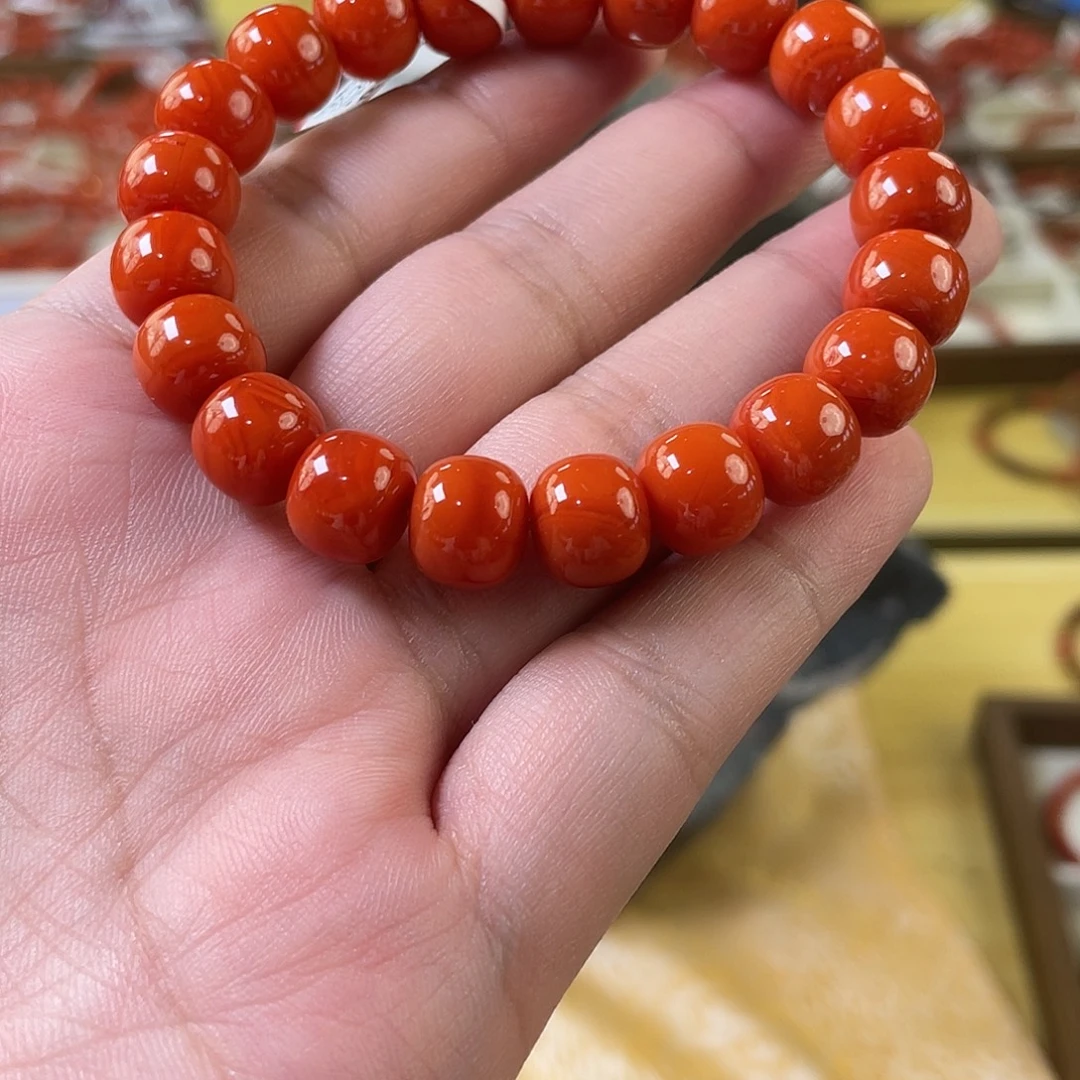 南红玛瑙未镶嵌手链10mm+