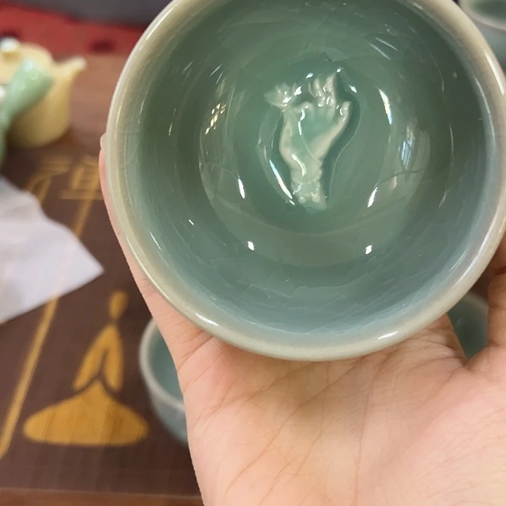 龙泉云间青瓷小米茶器