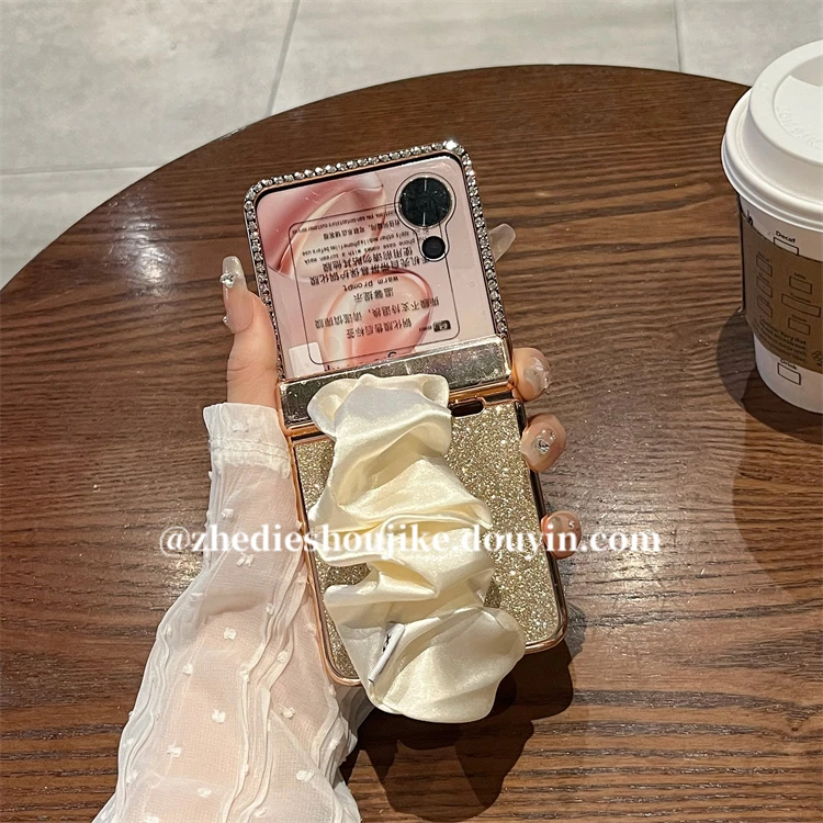 适用荣耀magic vflip手机壳折叠屏高级闪粉水钻全包中轴壳膜一体