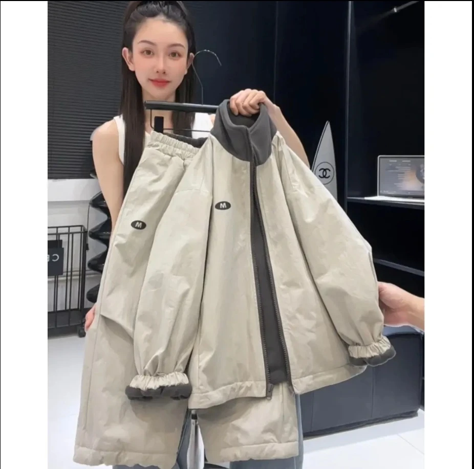 儿童加绒加厚套装2025冬季韩版男童洋气两件套潮款