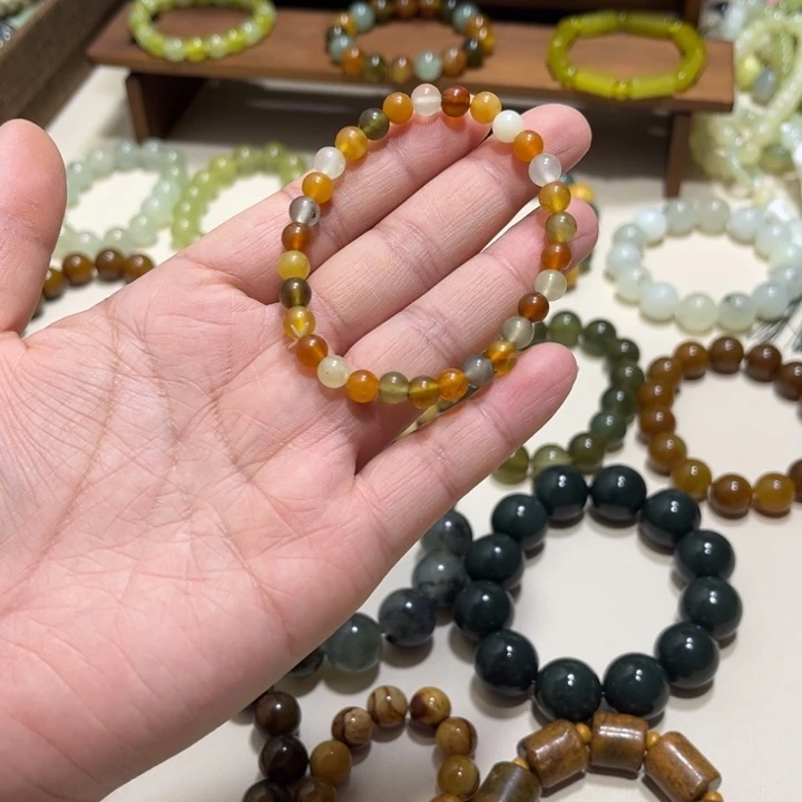 蛇纹石玉未镶嵌手链卡6