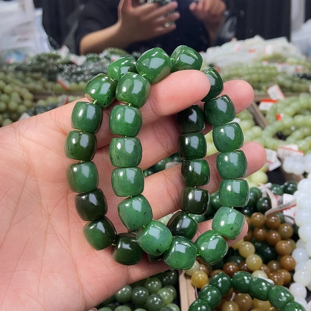 和田玉未镶嵌手串天然卡14碧玉3号矿微瑕多样性拍一发一