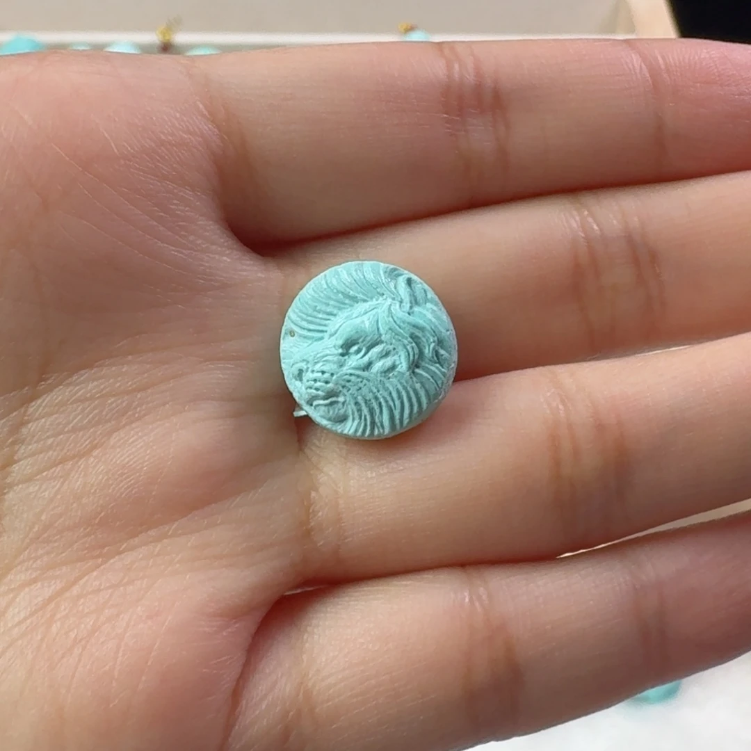 绿松石未镶嵌吊坠(不含链)狮子牌