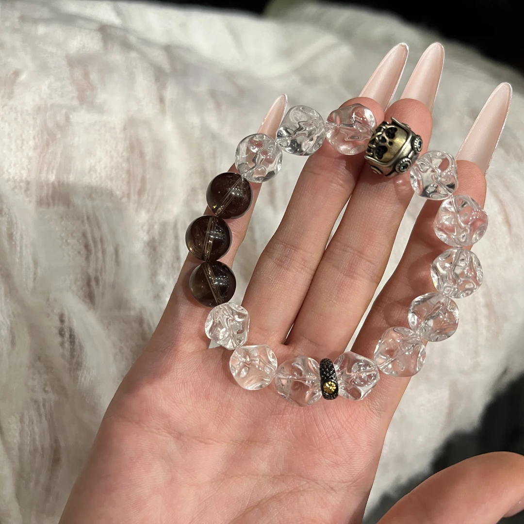 高定天然菠萝珠水晶百搭阿呆手串(多样性发一条)