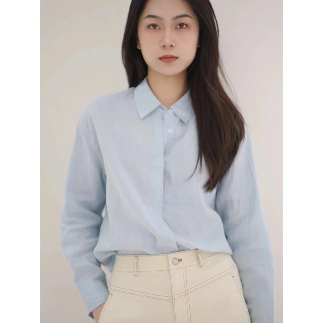 春季新款亚麻衬衫上衣AB-8974