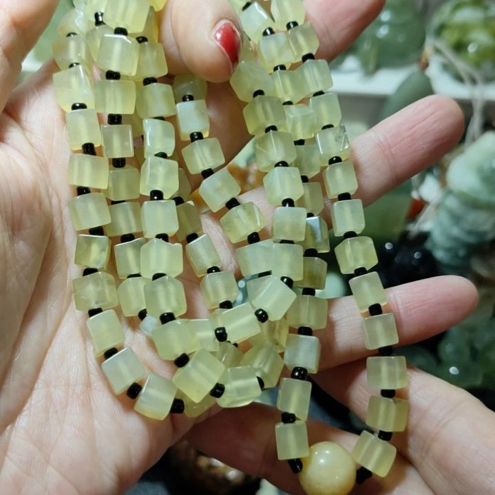 岫玉108粒手串项链两用未镶嵌