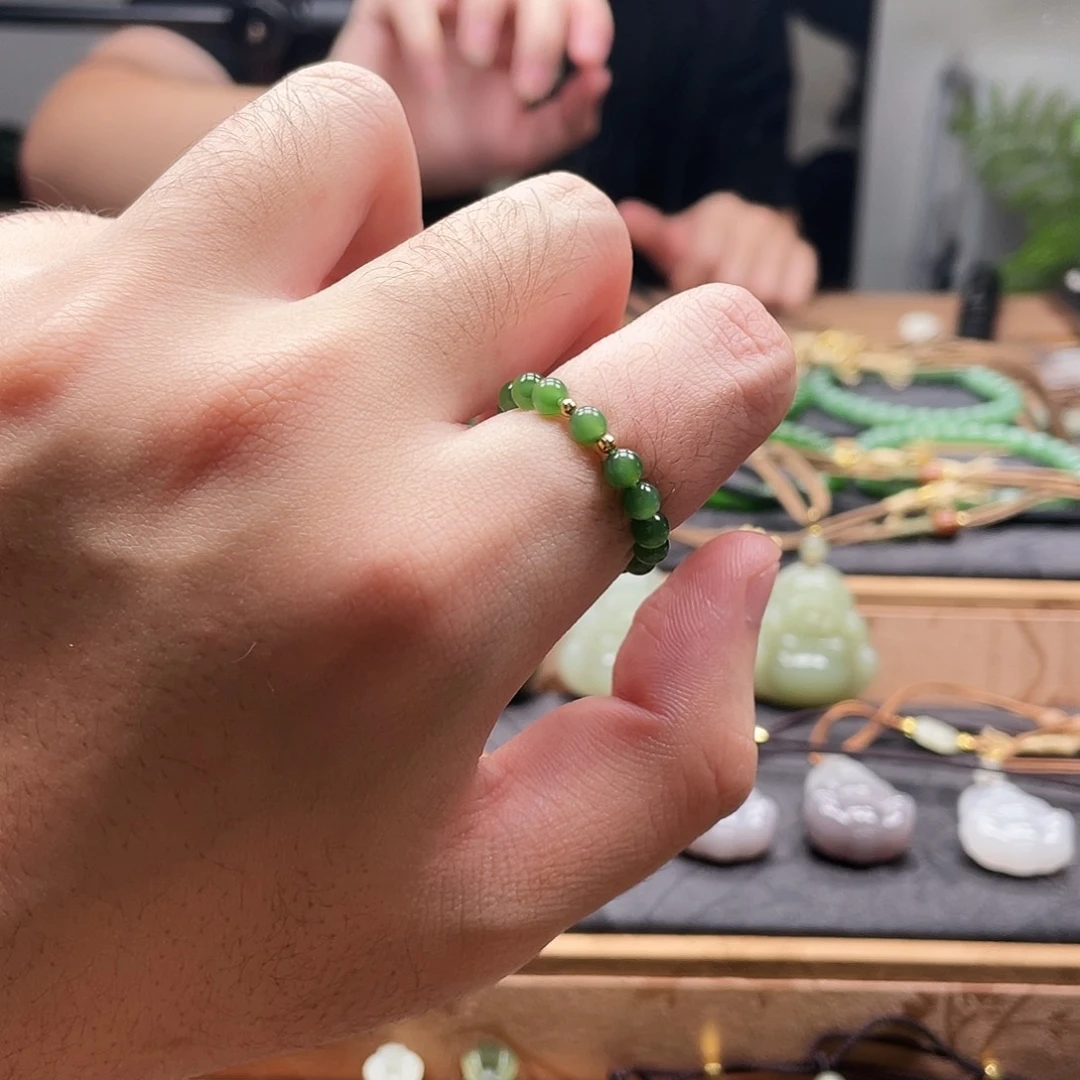 和田玉（碧玉）未镶嵌戒圈多样性发一