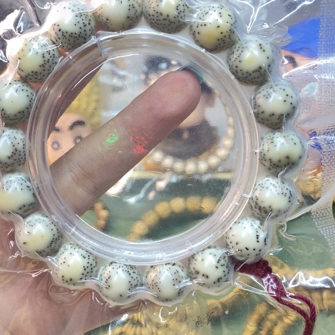 星月菩提手串骨瓷白圆珠单圈