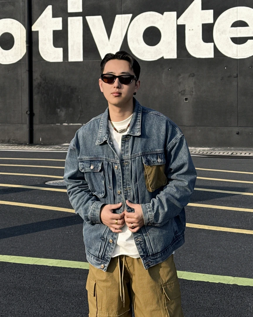 胡先生 25ss「重磅养牛」春季日系重工水洗翻领夹克牛仔SF9999