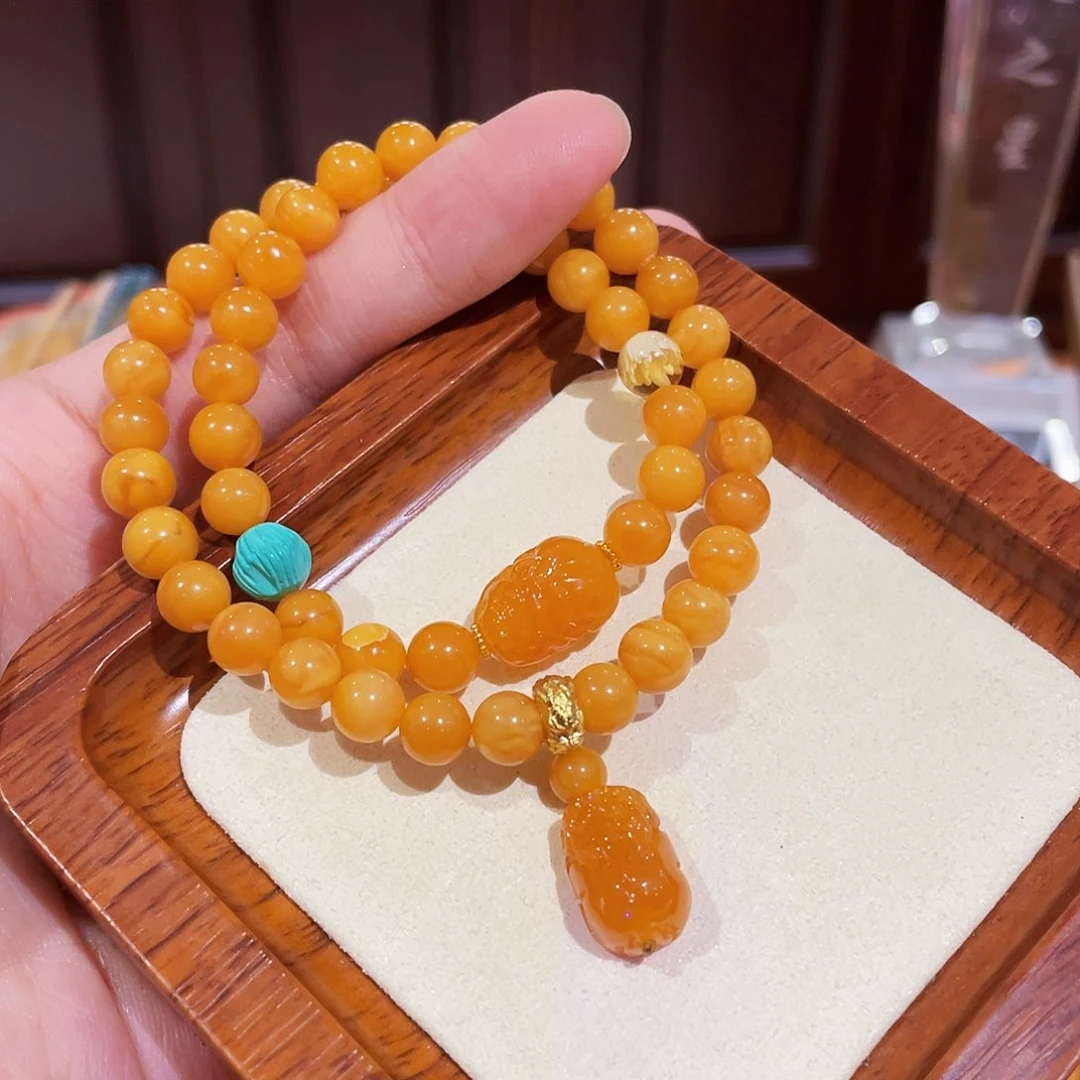 未镶嵌蜜蜡手链手串