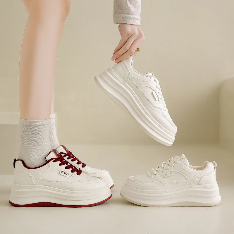 小白鞋女2025年早春新款韩版百搭厚底运动休闲鞋时尚春秋板鞋
