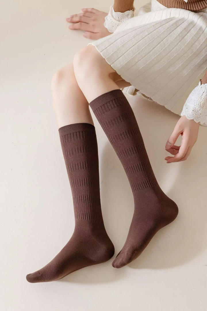 秋冬无骨堆堆袜jk春夏小腿袜日系女士长筒袜纯色百搭韩版学生