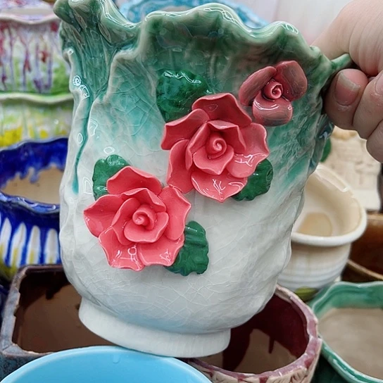 多肉绿植陶瓷花盆9.9包邮