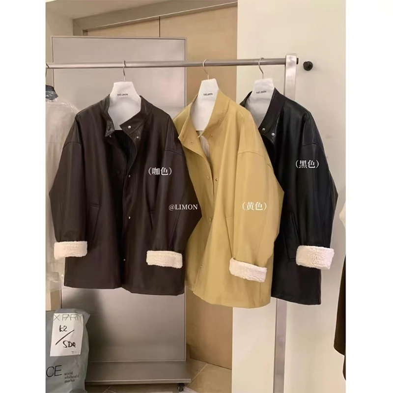 美拉德复古时尚羊羔毛短外套秋冬新款大码胖MM设计感显瘦外穿棉衣