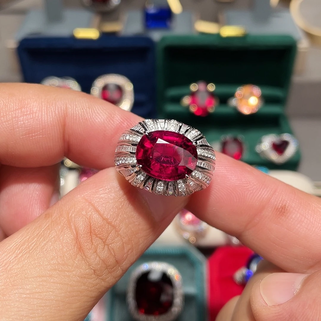 戒指碧玺18K金镶嵌5.35ct